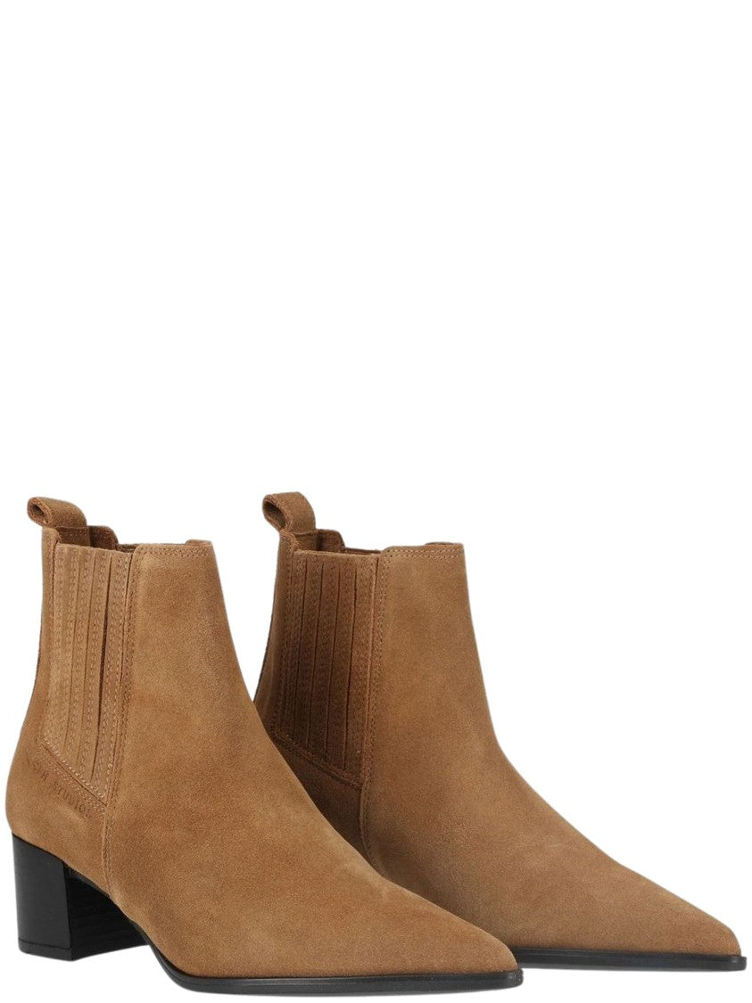 Copenhagen Studios Pointed-Toe Low Block Heel Boots