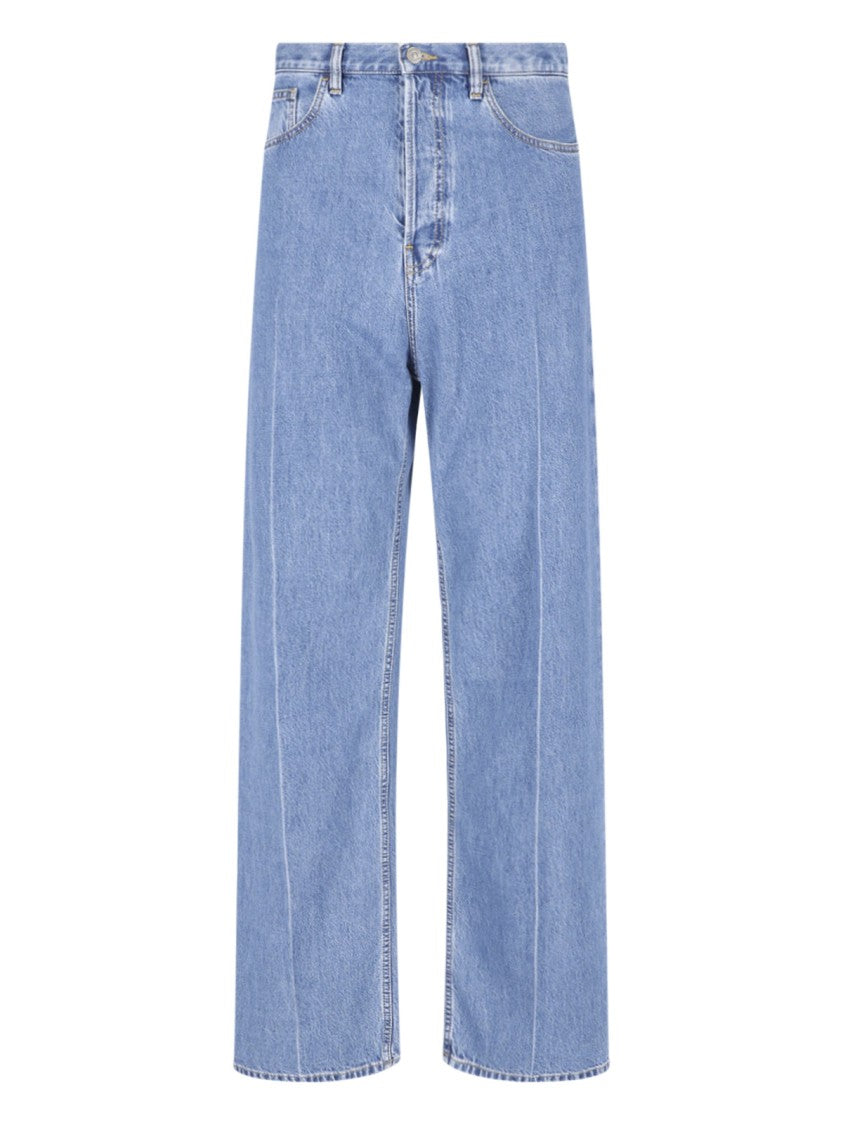 Valentino Light Blue Straight-Leg Jeans With High Waist