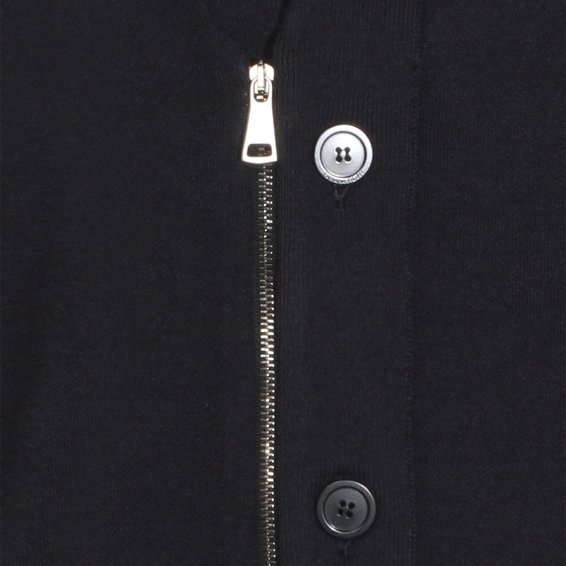 Fabiana Filippi Navy V-Neck Zip Knit Top