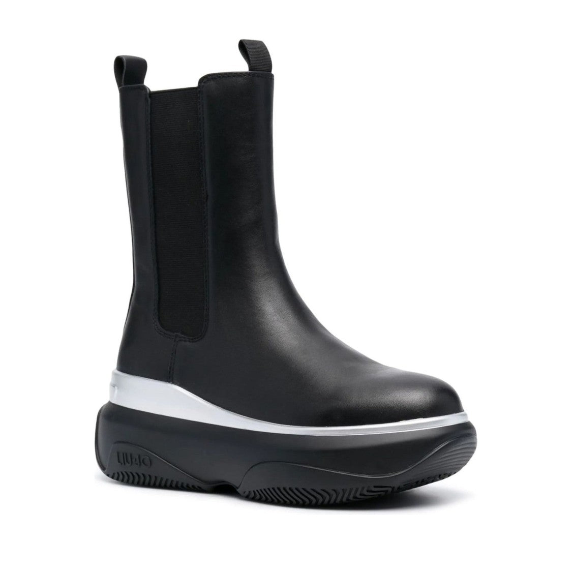 Liu Jo Black June 07 Elastic Panel Chunky Sole Mid Boots