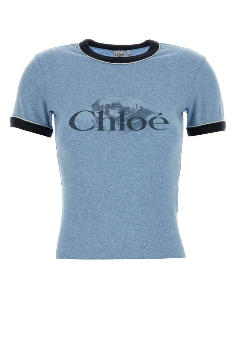 Chloé Light Blue Cotton T-Shirt