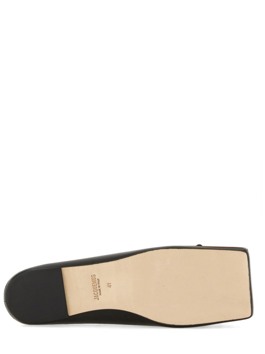 Jacquemus Black Lambskin Mules With Bow Detail