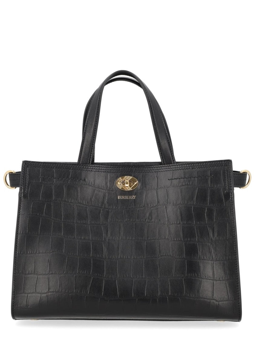 Burberry Neutrals Cotswolds Crocodile Embossed Tote Bag