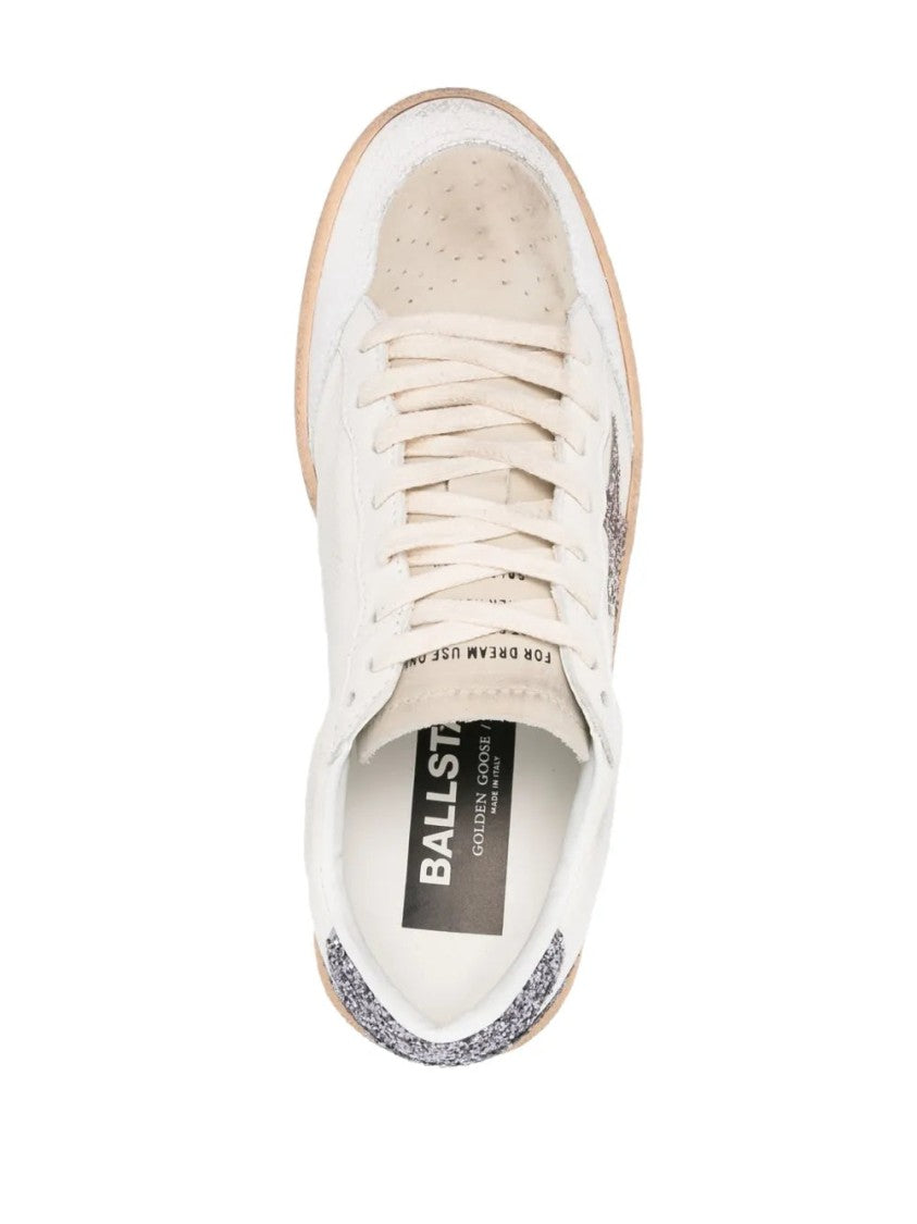 Golden Goose Ball Star Glittered Leather Sneakers