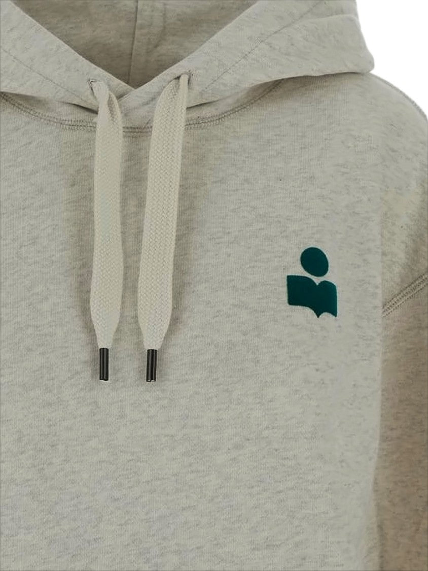 Isabel Marant Light Beige Minimalist Hoodie With Kangaroo Pocket
