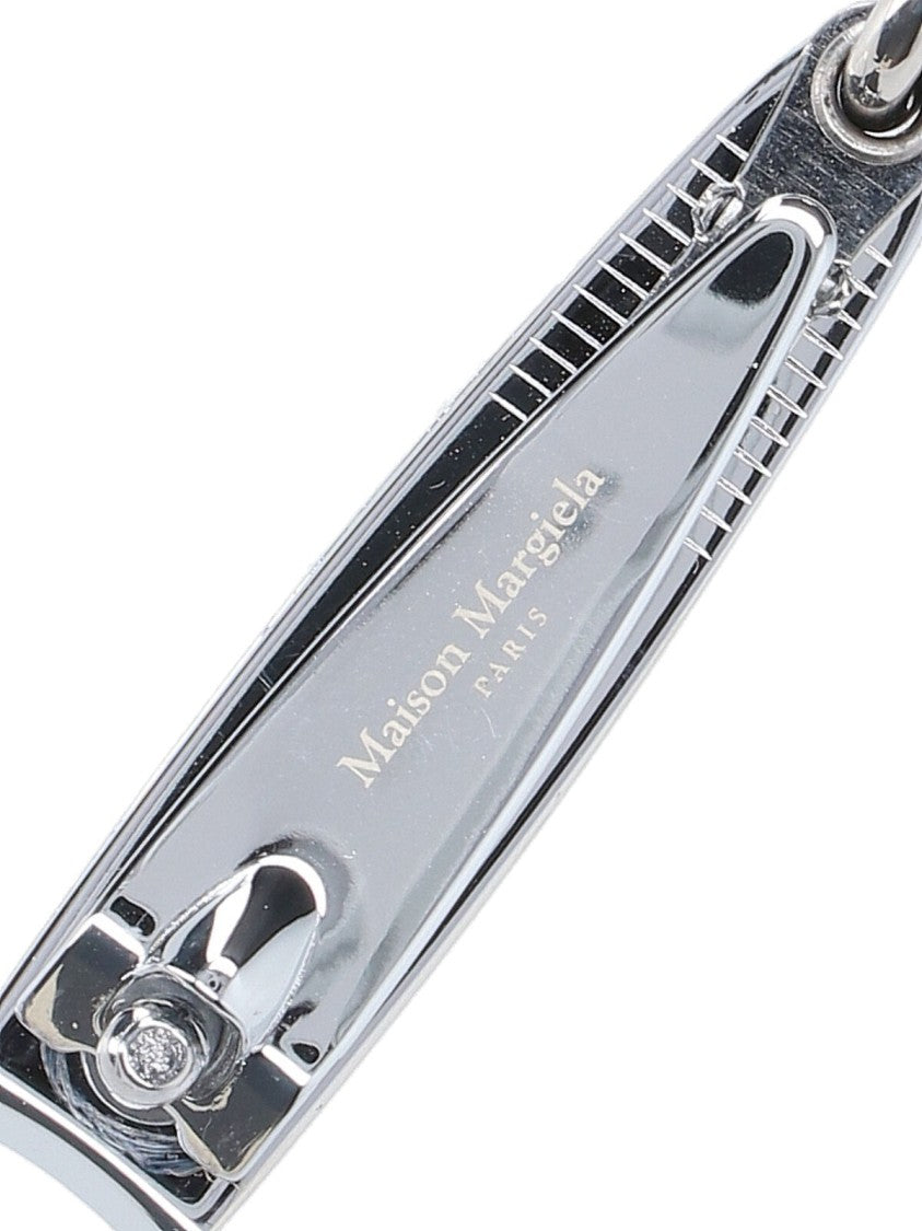 Maison Margiela Silver-Tone Keychain Charm With Nail Cutter Detail