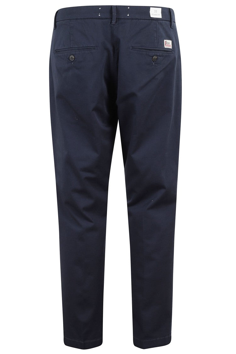 Roy Roger's Blue New Lola Side American Buttoned Cotton-Blend Trousers