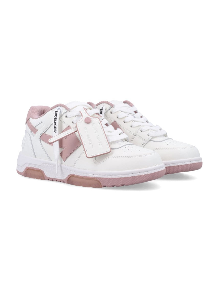 Off-White Calf Leather And Recycled Polyester Sneakers
