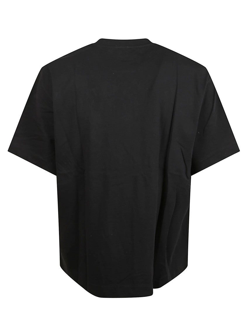 Off-White Contrasting Logo Print Black Cotton T-Shirt