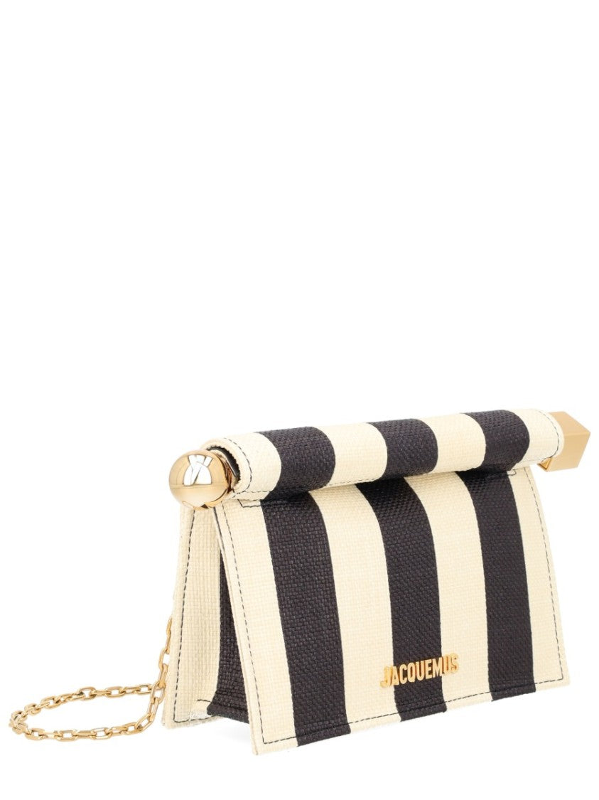 Jacquemus Rond Carre Polyamide Striped Clutch Bag