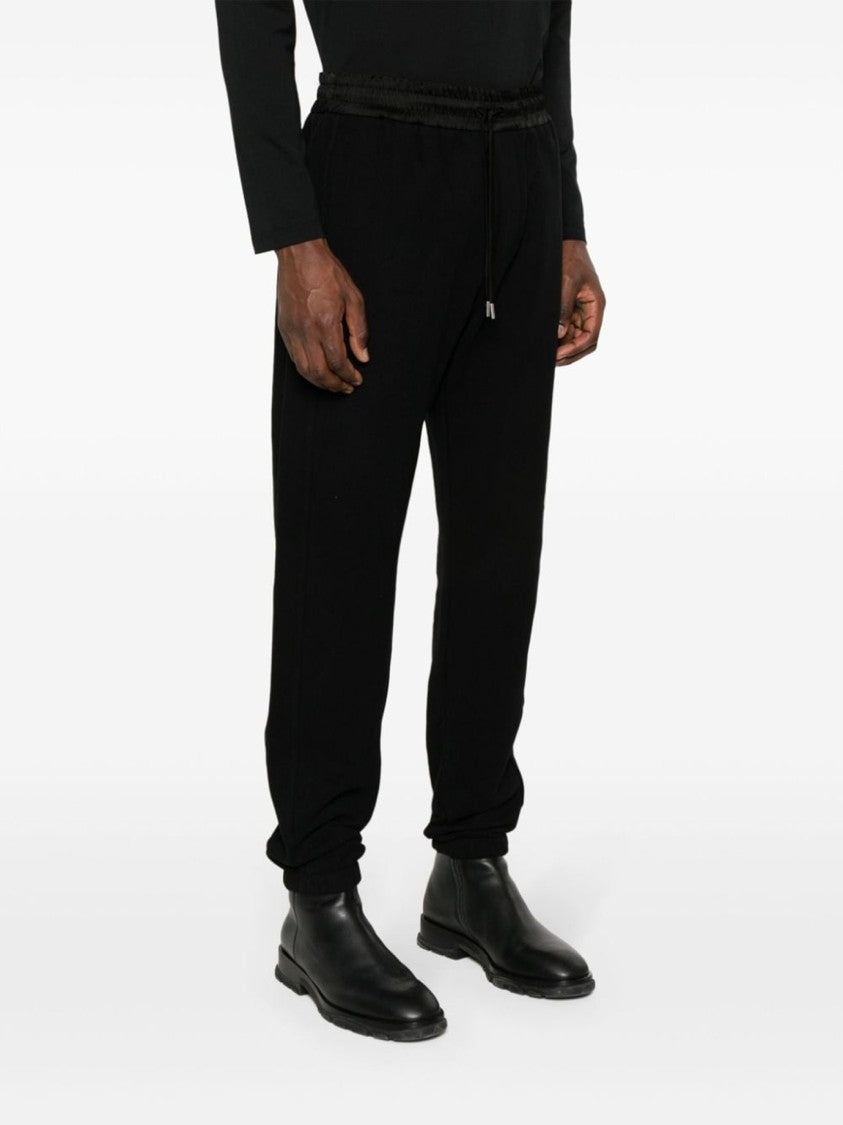Saint Laurent Relaxed Cotton Trousers With Elastic Waistband And Tapered Cuffs