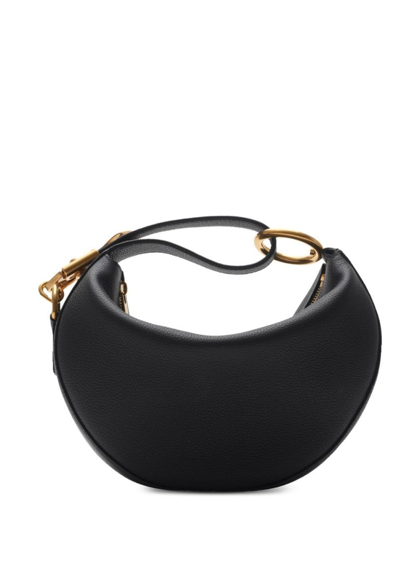 Burberry Crescent-Shaped Black Bag With Gold-Tone Hardware