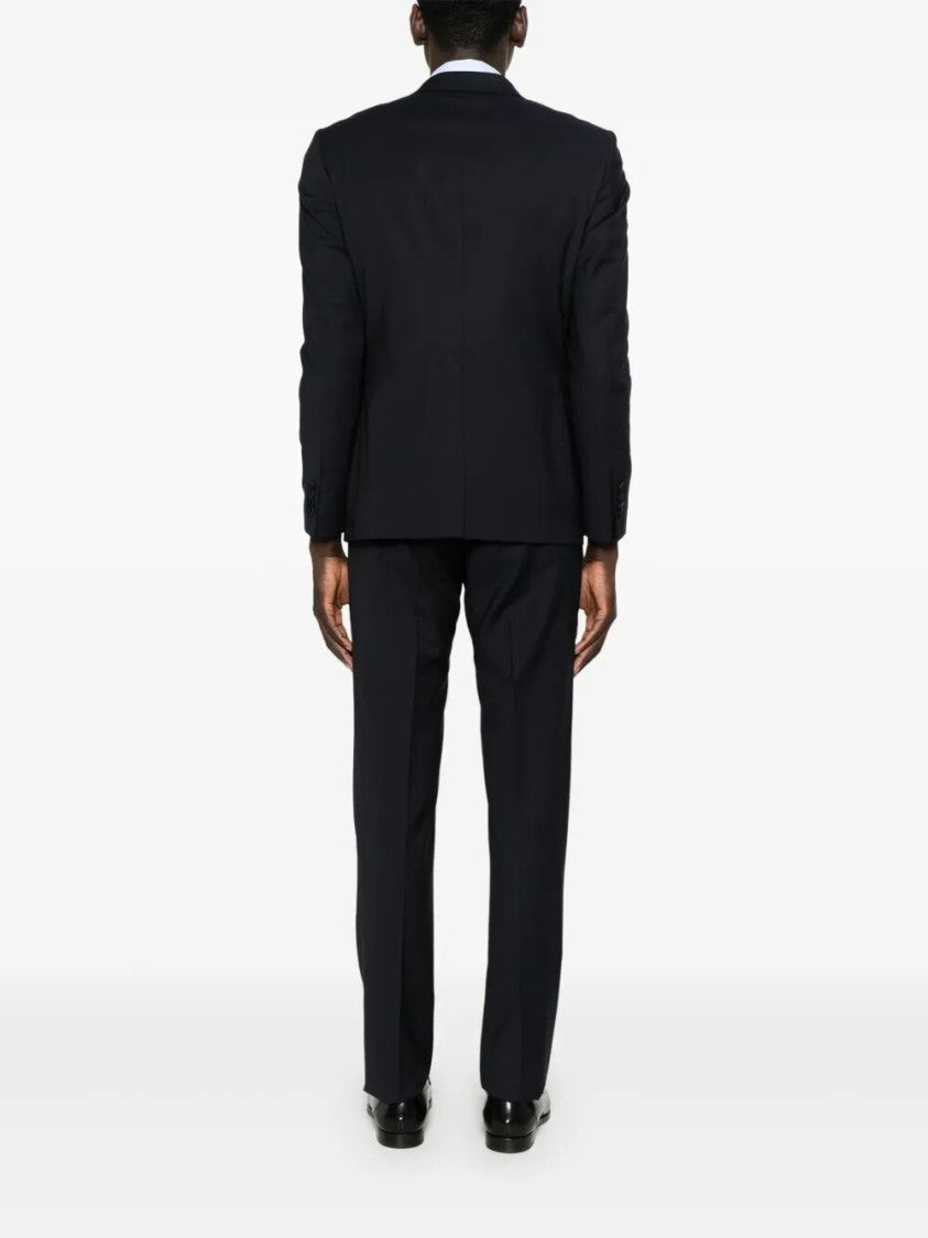 Tagliatore Double-Breasted Suit With Satin Peak Lapel