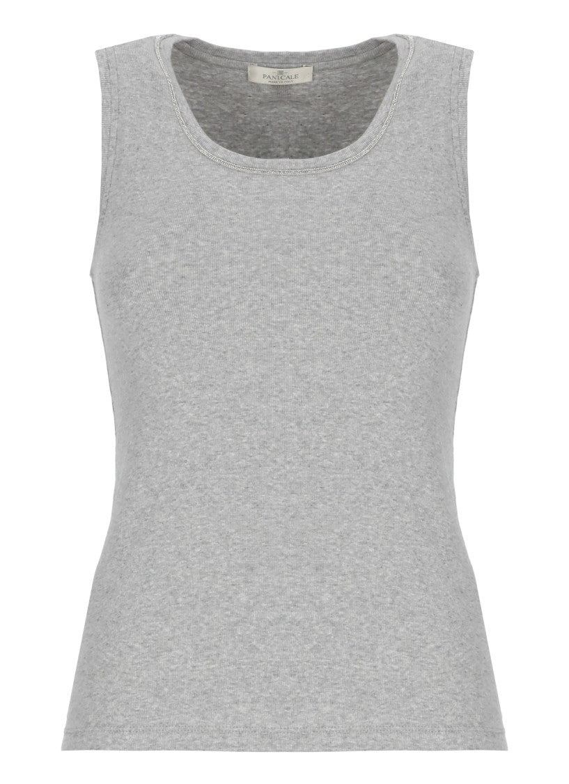 Panicale Grey Bright Point Cotton Tank Top