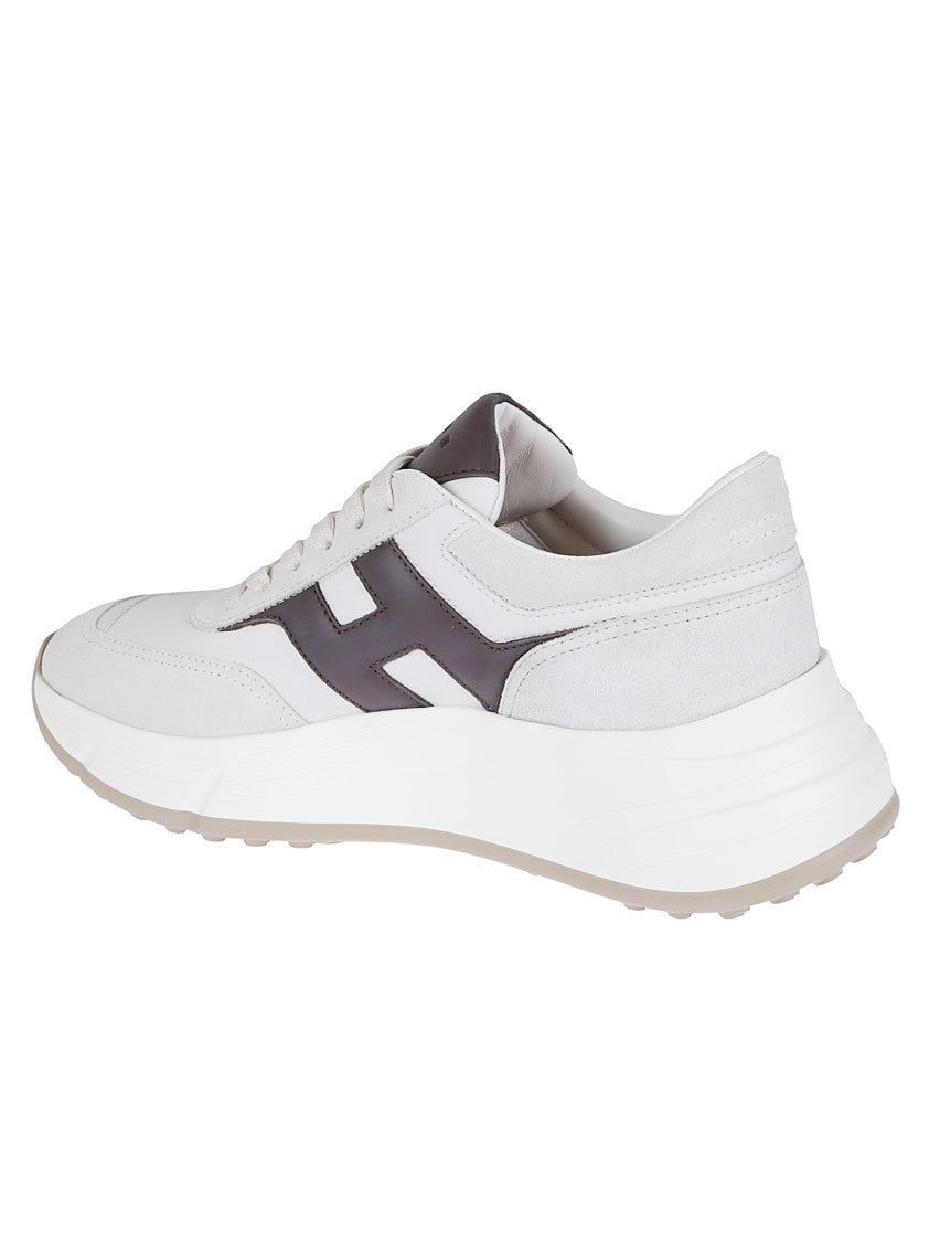 Hogan Ivory Suede And Nappa Leather Low-Top Sneakers