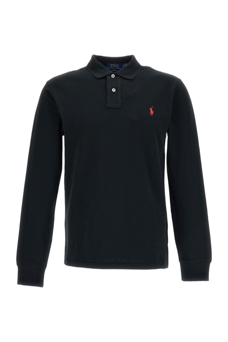 Polo Ralph Lauren Black Long Sleeved Cotton Polo Shirt