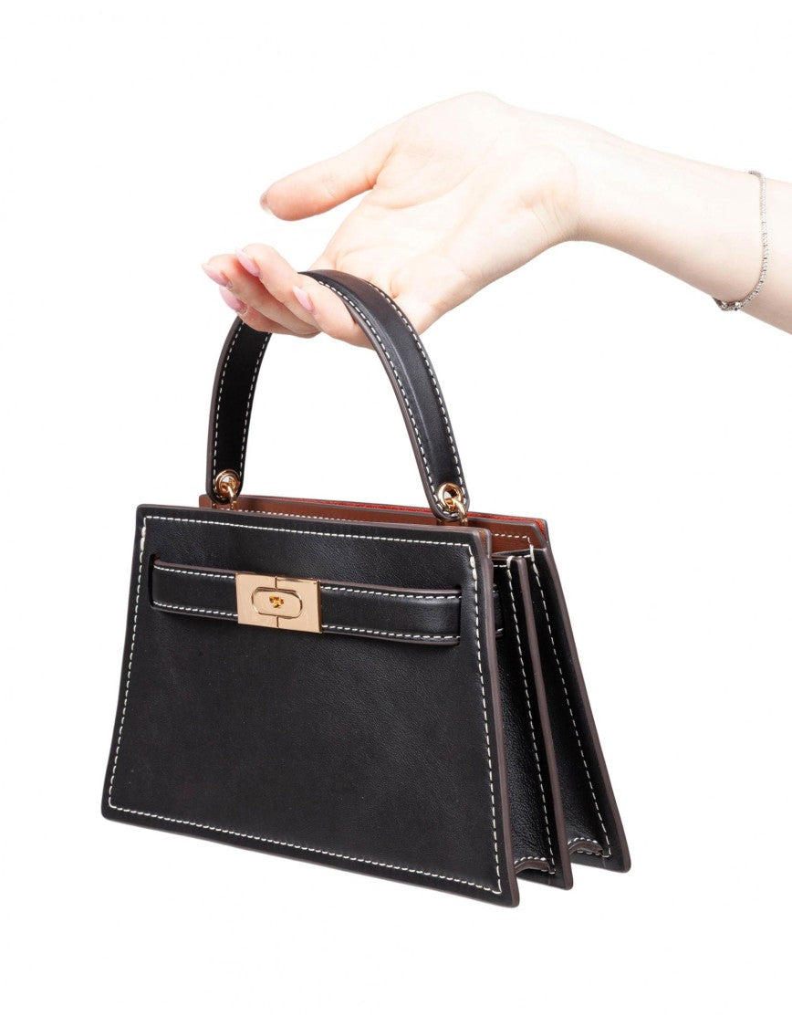 Tory Burch Mini Bag Lee Radziwill Petite In Leather Color Black