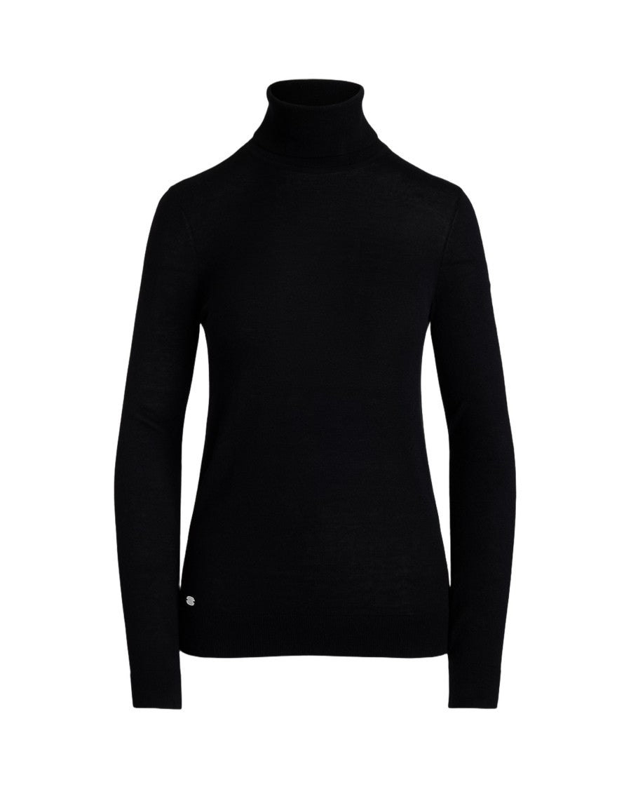 Lauren Ralph Lauren Sleek Black Long Sleeve Pullover With Turtleneck