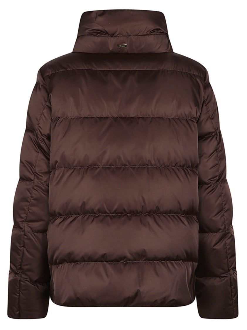 Herno Quilted Down Cape With High Collar