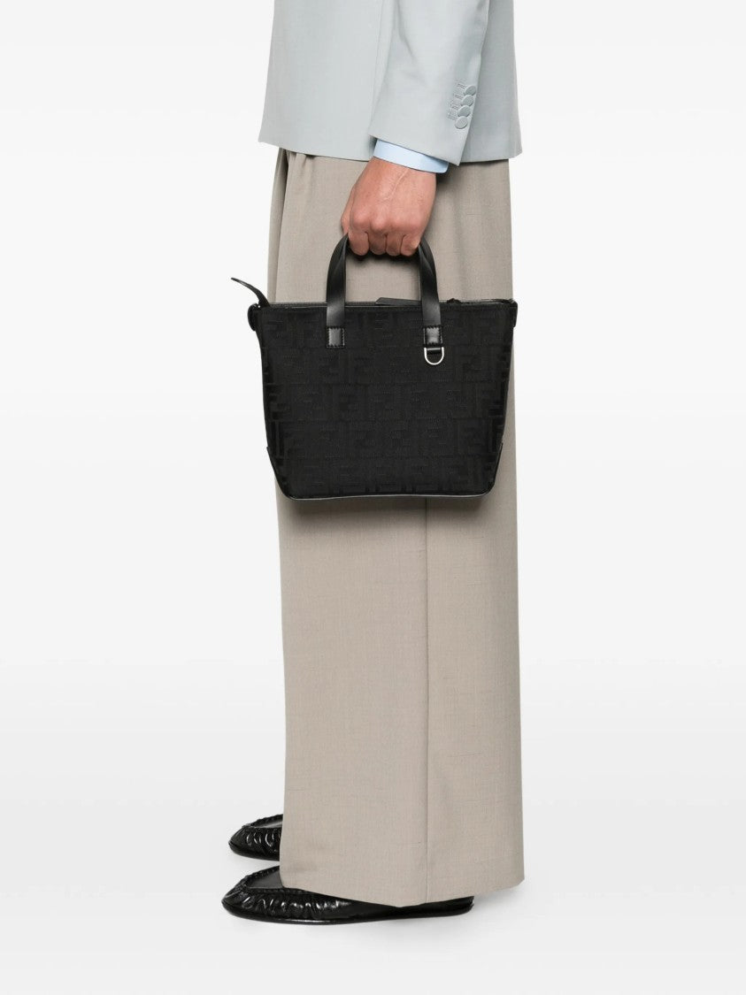Fendi Grace Sm Nylon Ff Embossed Tote