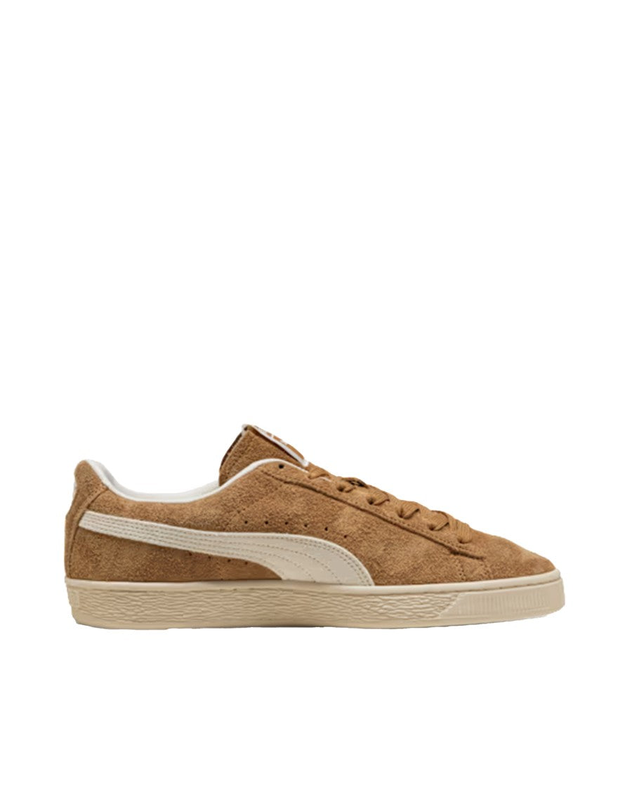 Puma Brown Suede Sneakers With Rounded Toe And Lace-Up Closure