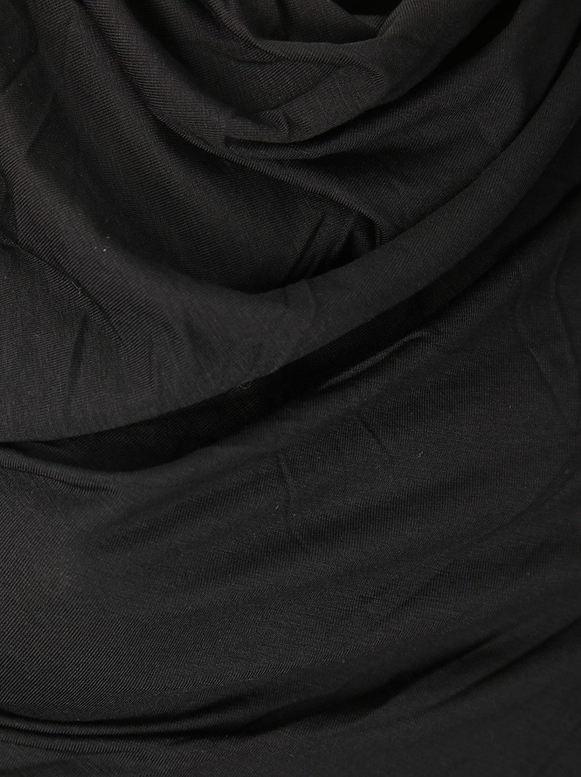 Helmut Lang Asymmetric Sleeved Draped Top With Embroidered Detail