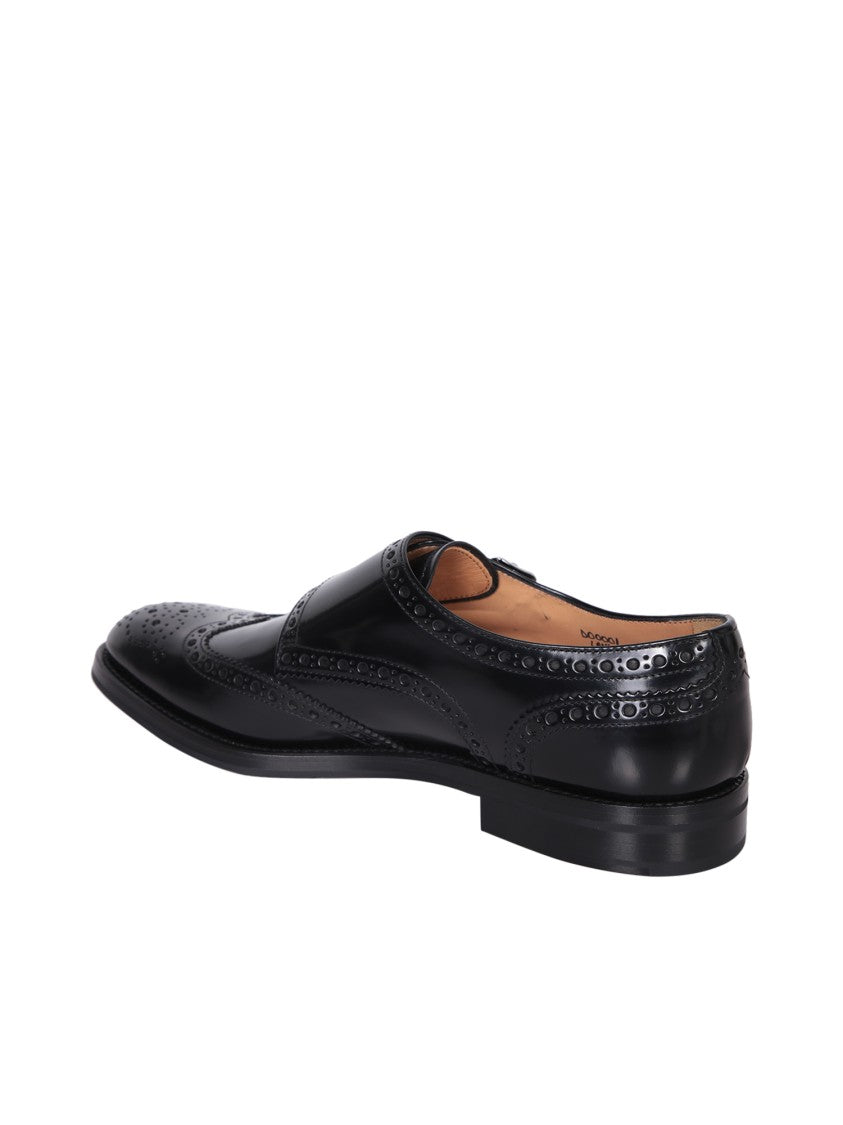 Church's Black Monk Strap Flats