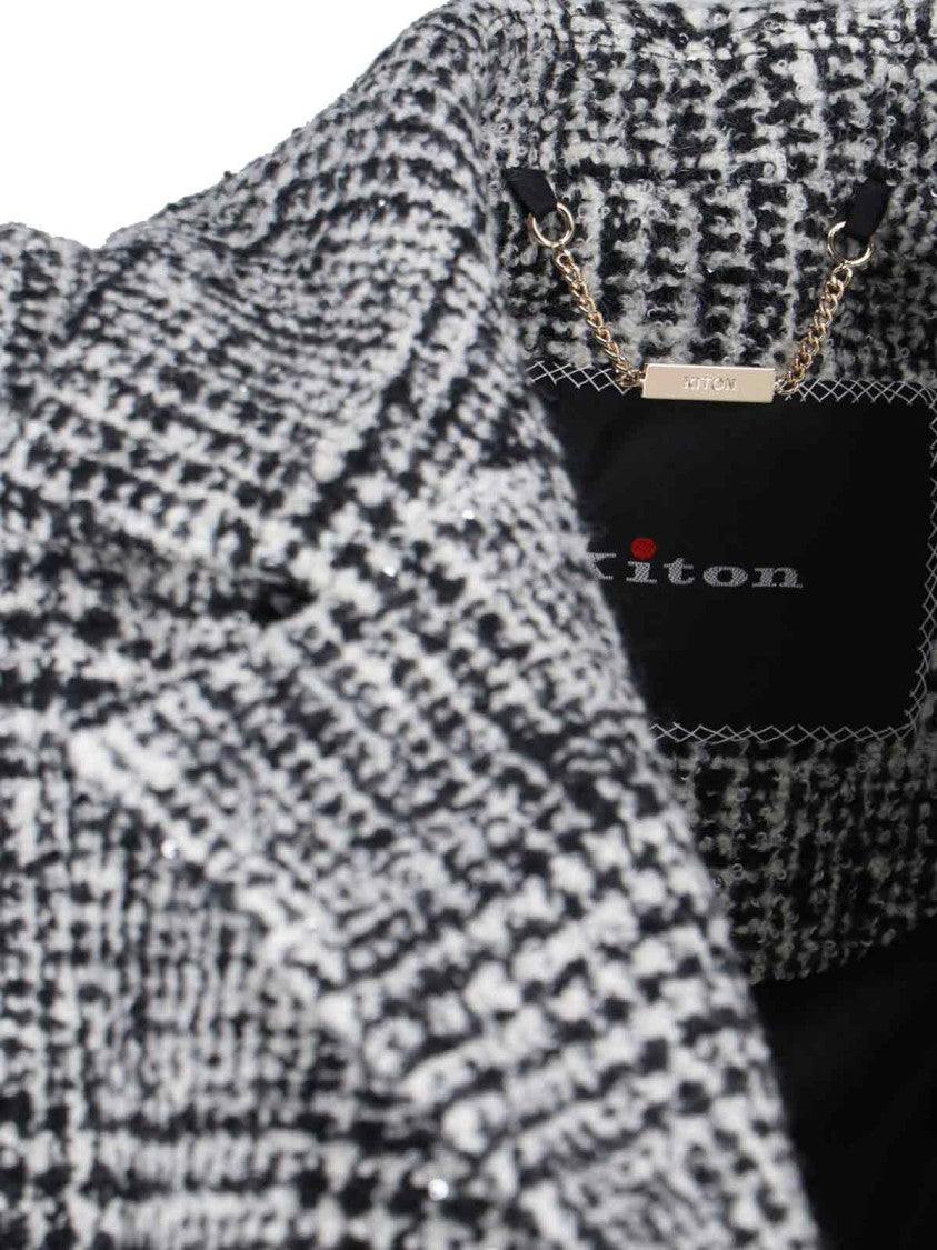 Kiton Minimalist Black Tailored Coat With Classic Collar