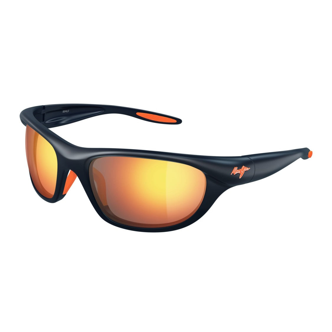Maui Jim Haulani Wraparound Sunglasses With Matte Black Frame