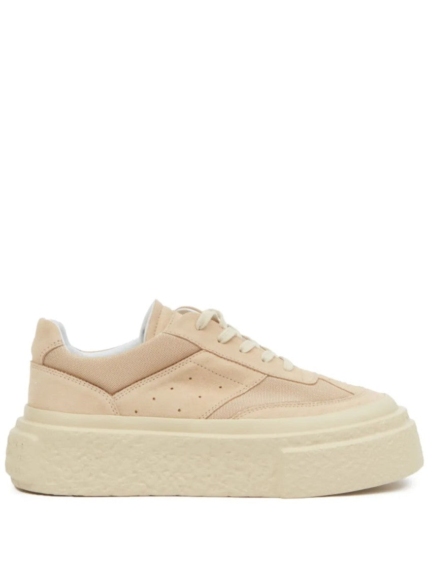 Mm6 By Maison Margiela Beige Calf Leather And Suede Sneakers