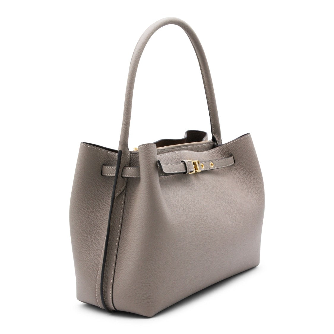 Tod's Grey Leather Handbag With T Hardware