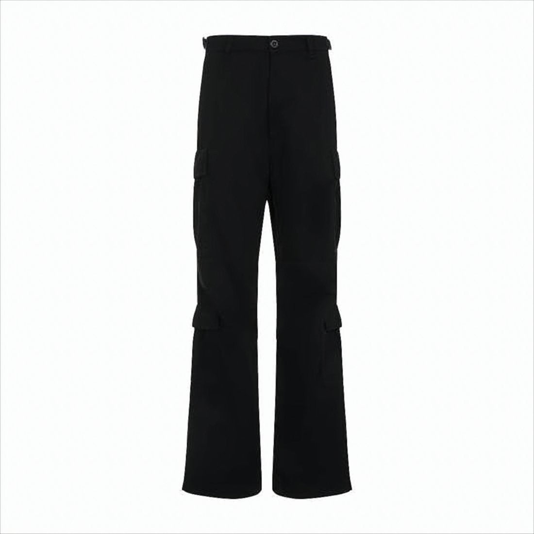 Balenciaga High-Waist Straight-Leg Pants With Flap Pockets