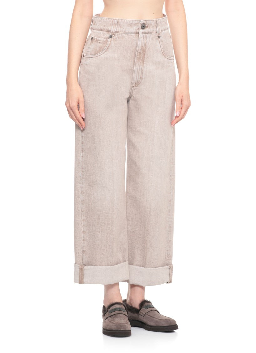 Brunello Cucinelli Cotton Palazzo Jeans