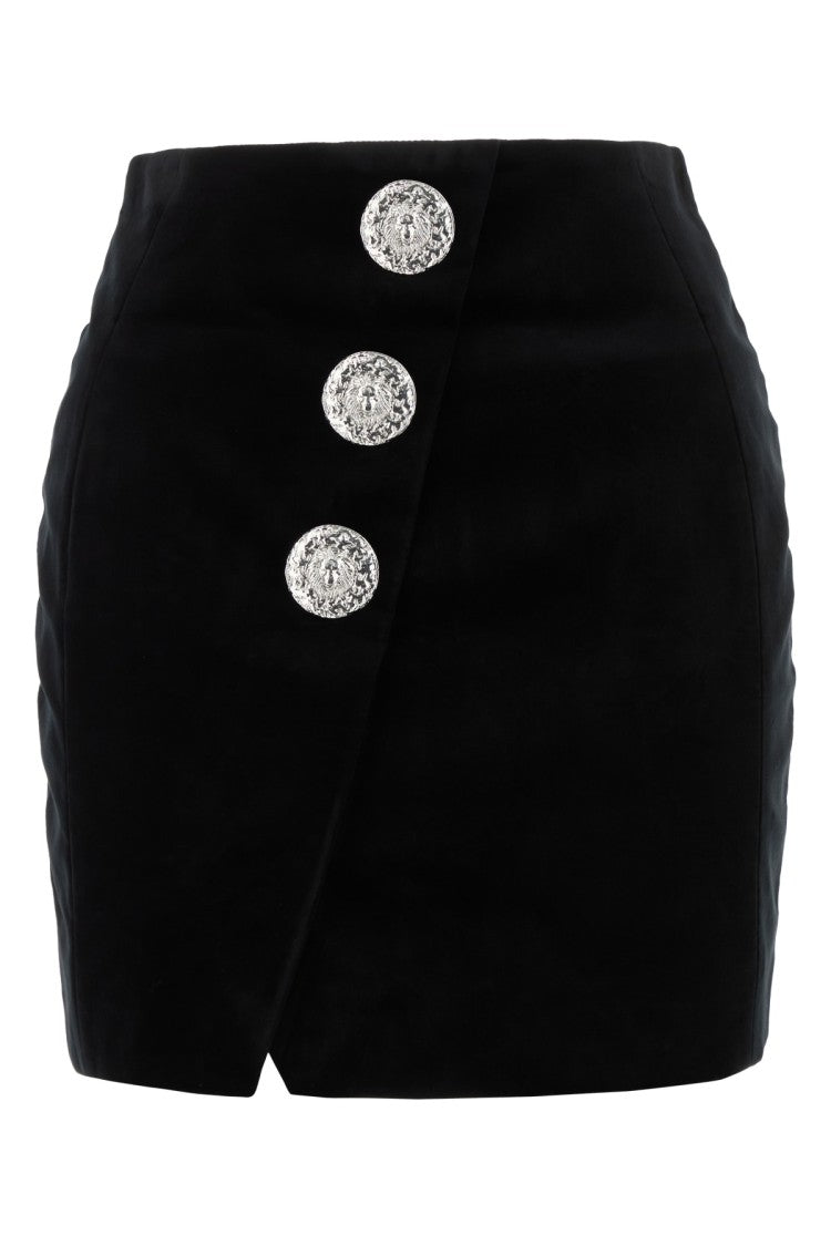 Balmain Fitted Black Skirt With Unique Wrap Design