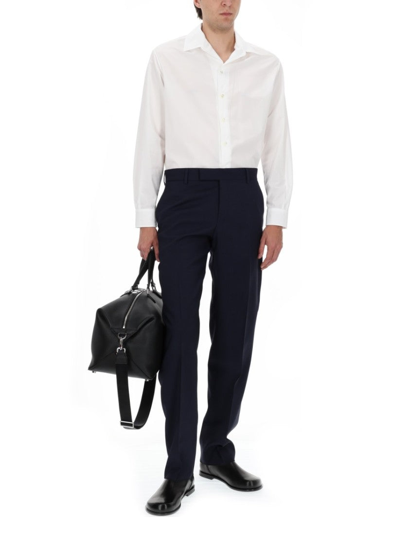 Fendi Long-Sleeve Pointed Collar Cotton Shirt