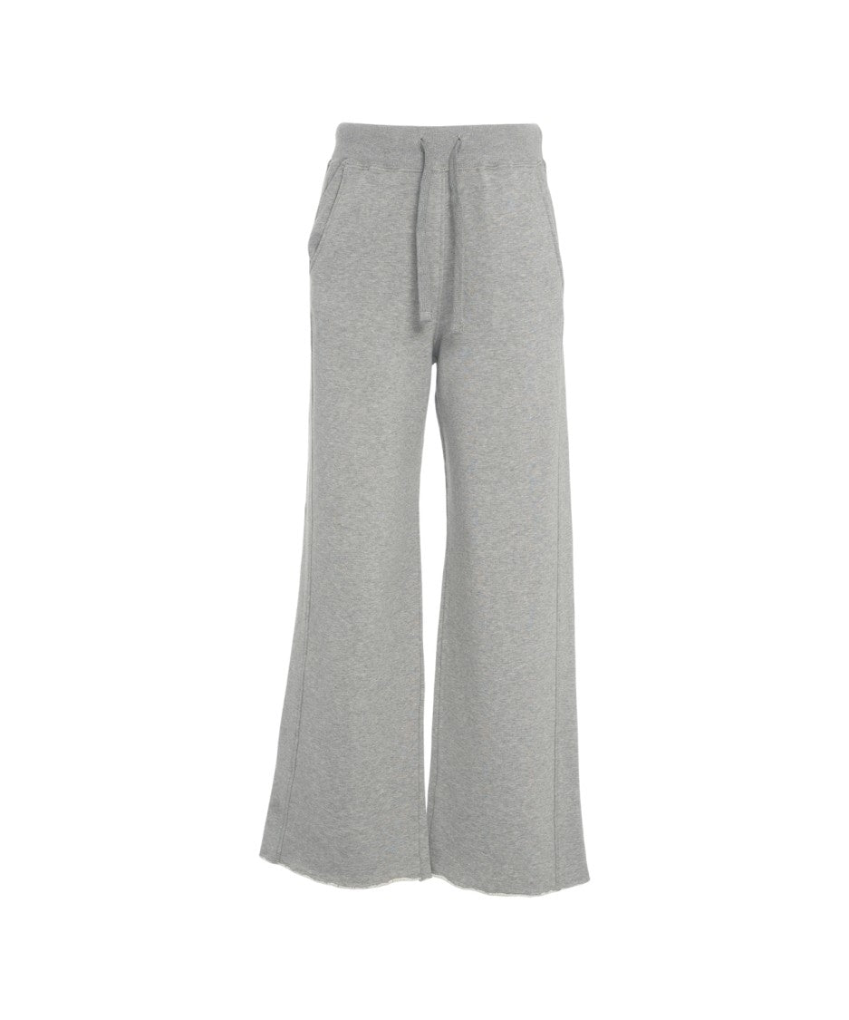 Dondup Wide-Leg Jogging Pants With Adjustable Drawstring And Frayed Hem
