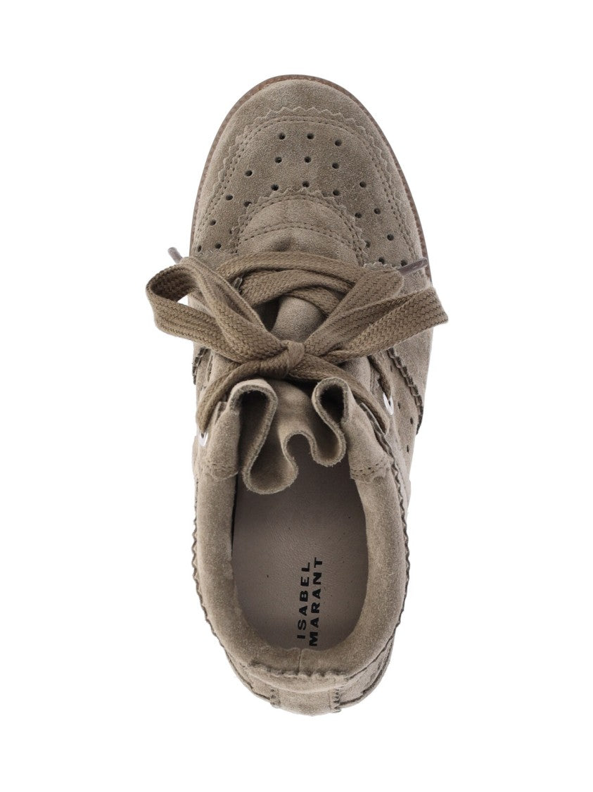 Isabel Marant Taupe Bobbie Suede Wedge Sneakers