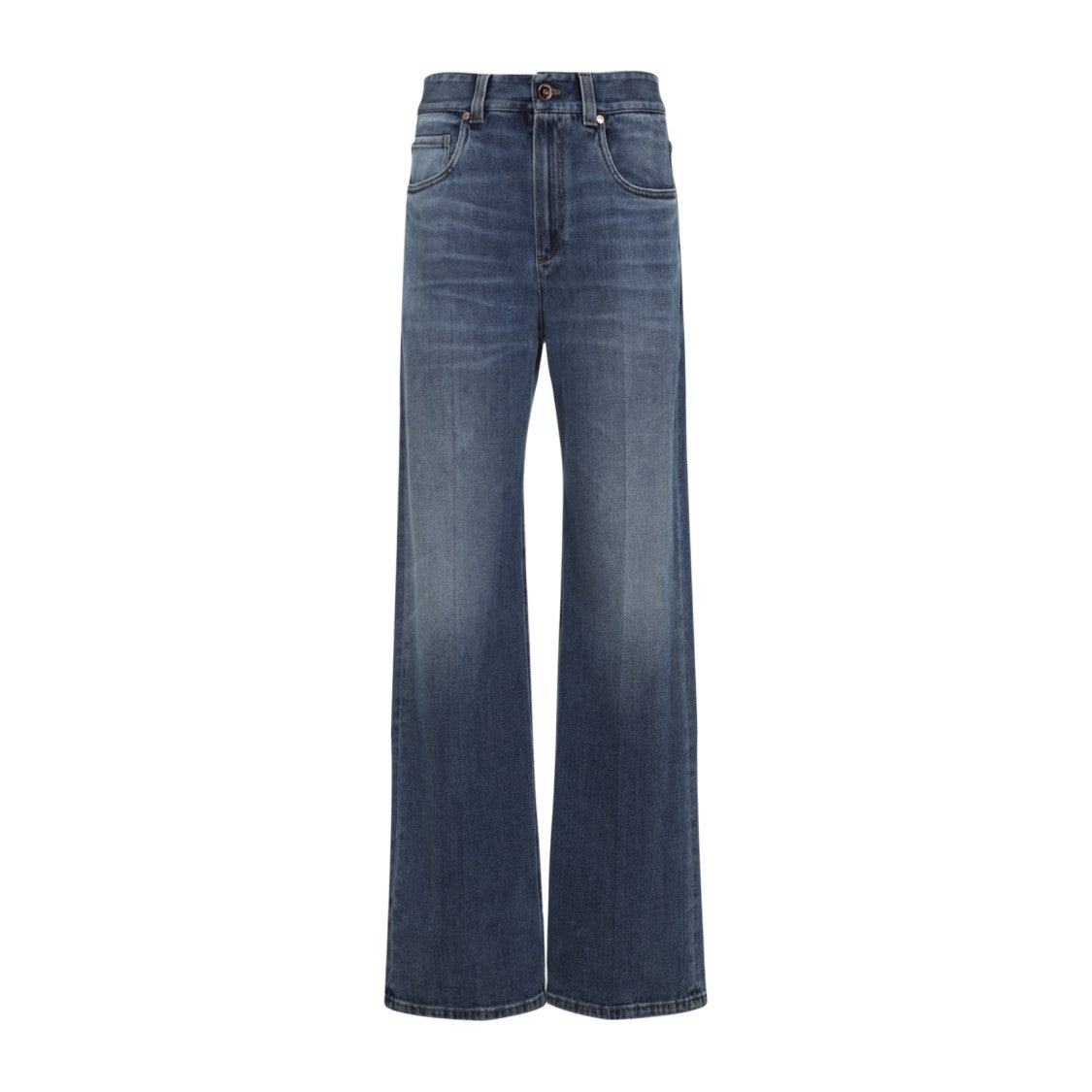 Brunello Cucinelli Wide-Leg High-Waist Jeans In Soft Denim Blend