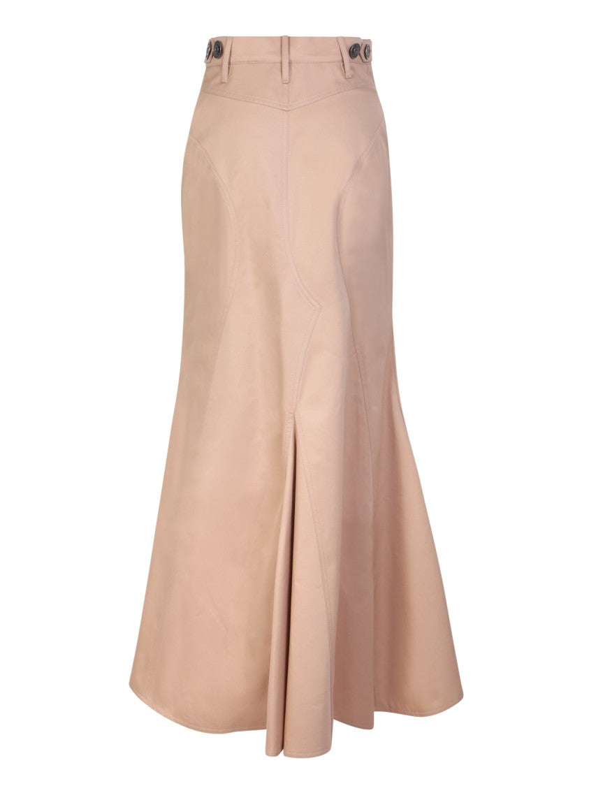 Burberry Beige High-Waisted Long Skirt