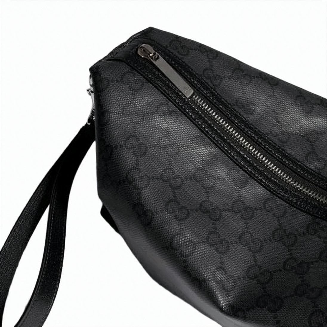 Gucci Textured Canvas Shoulder Bag With Monogram Pattern