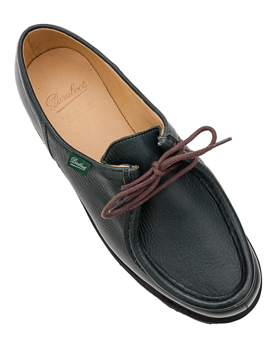 Paraboot Green Cerf Leather Lace-Up Loafers