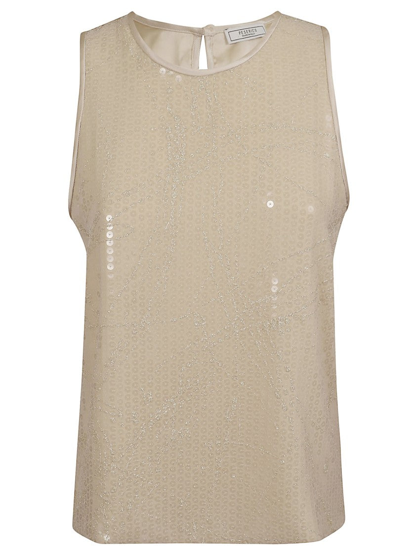 Peserico Georgette Top With All-Over Sequin Embellishment