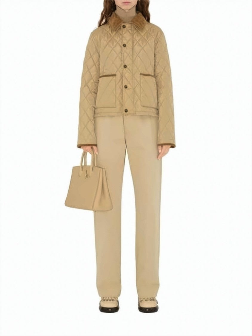 Burberry Cropped Quilted Nylon Jacket