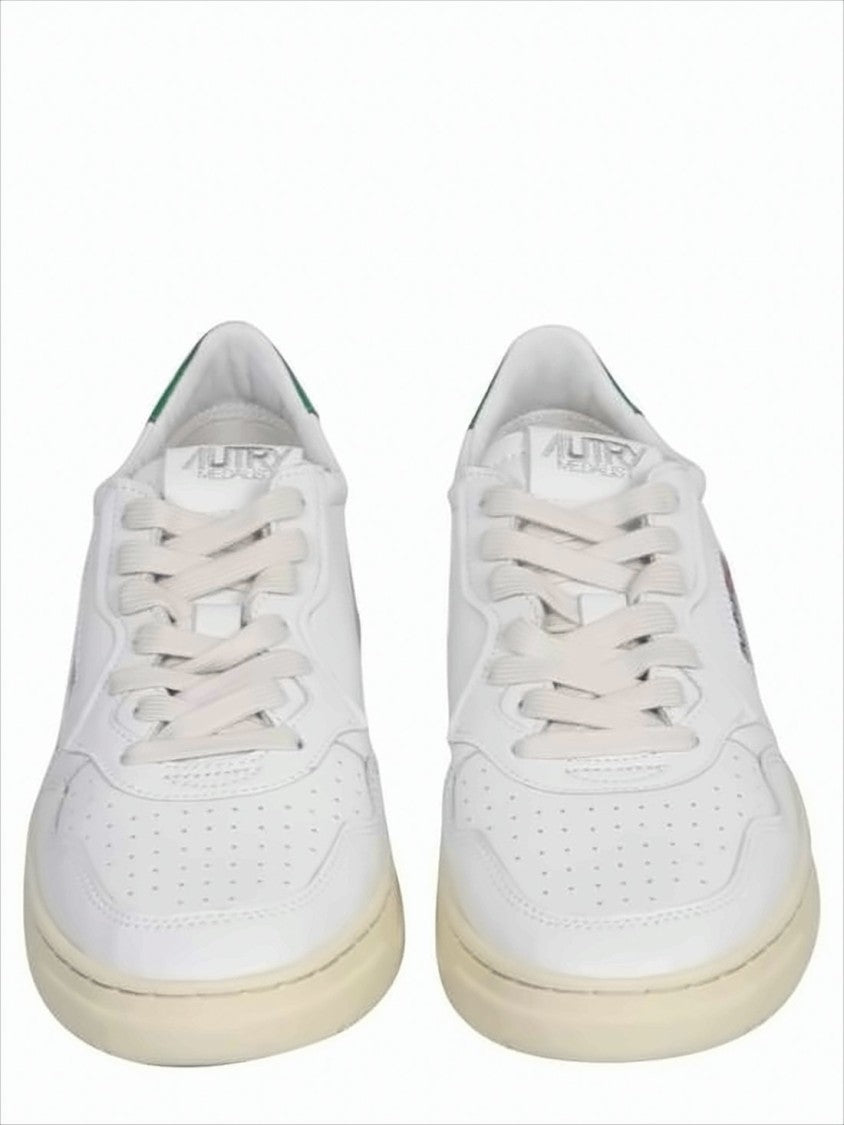 Autry Clean White Leather Low-Top Sneakers With Perforated Detail