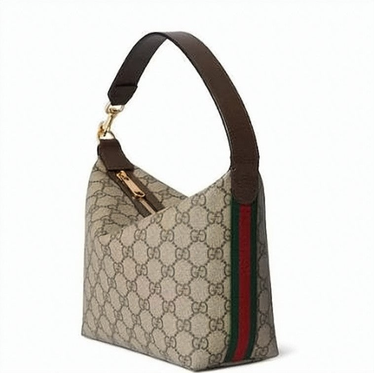Gucci Canvas Shoulder Bag With Monogram Pattern