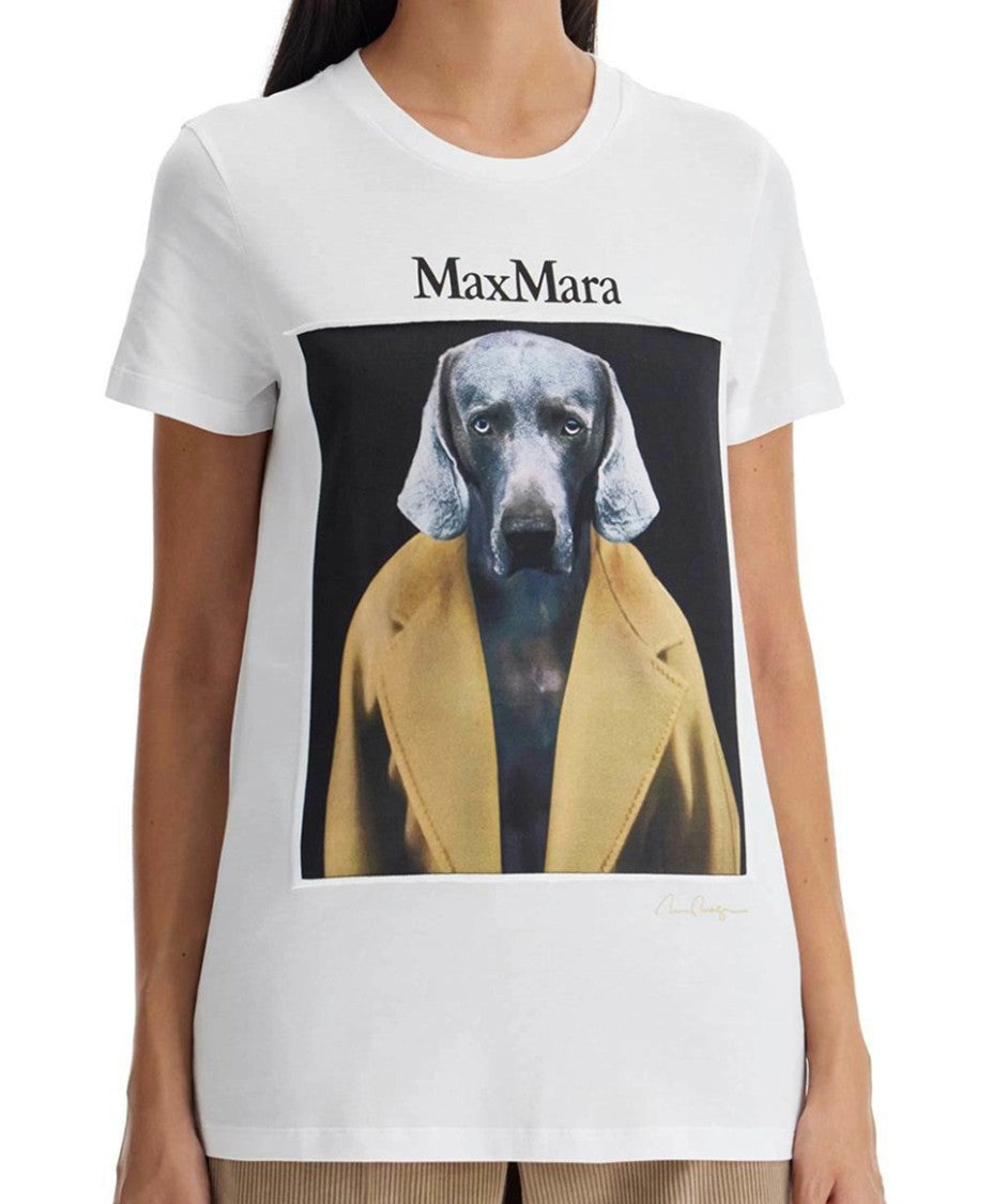 Max Mara Graphic Print Short-Sleeved T-Shirt With Classic Crew Neckline