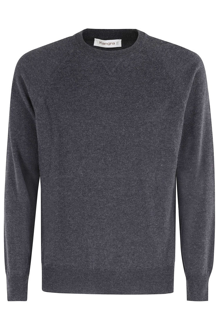 Kangra Woolen Crew Neck Sweatshirt With Ribbed Cuffs