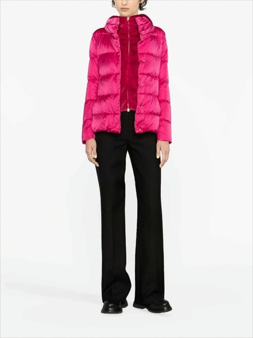 Herno Fuchsia Quilted Down Jacket With High Collar