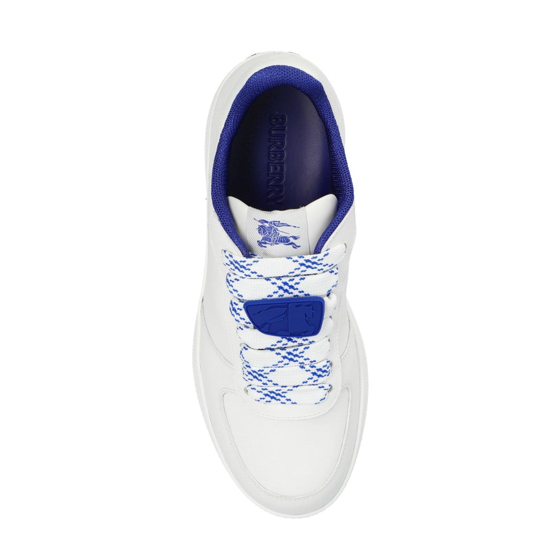 Burberry Calf Leather Sneakers With Contrasting Sole And Woven Laces