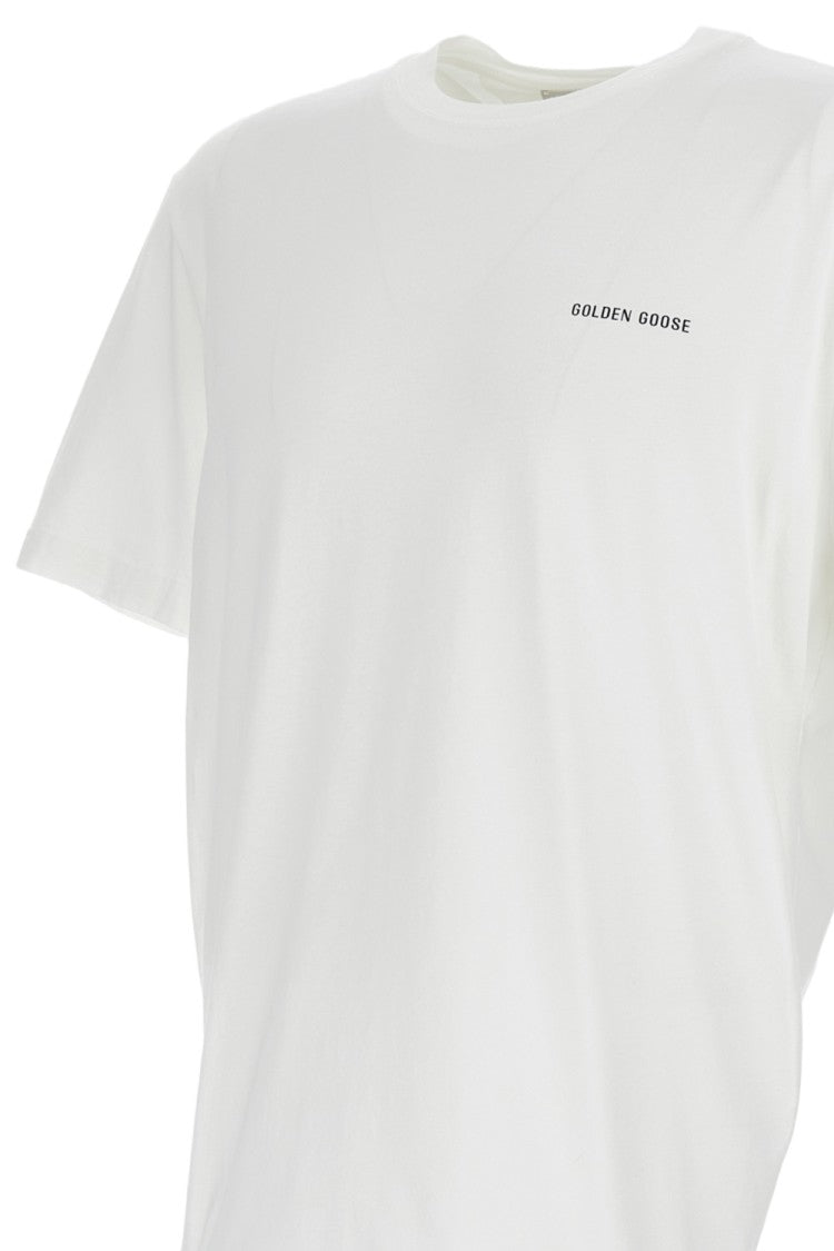 Golden Goose Oversized White T-Shirt With Logo Print